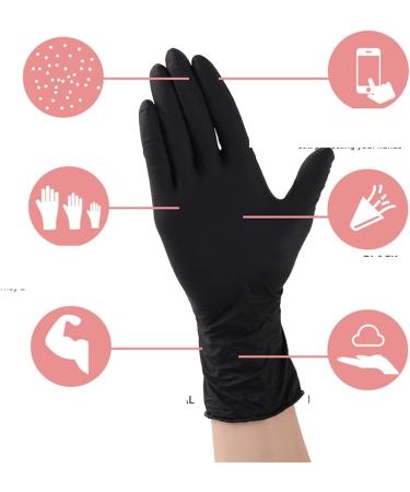 BUSOTH Gloves Black Powder Free Rubber Gloves Cleaner Dishwashing Gloves Large 2 - Buy Online on GoSupps.com