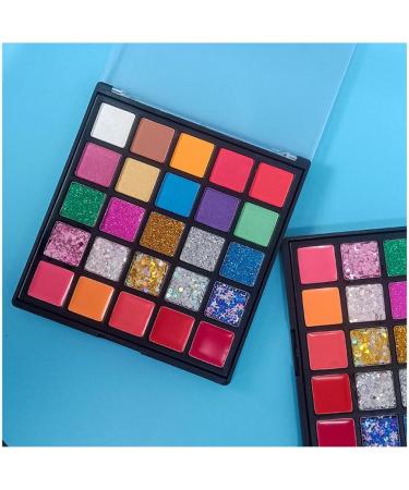 kzxbty 25 Colors Shimmer Matte Eyeshadow Palette Waterproof Glitter Eyeshadow Beauty Colorful Eyeshadow Makeup Cosmetic Women (1 Box) - Buy Online on GoSupps.com