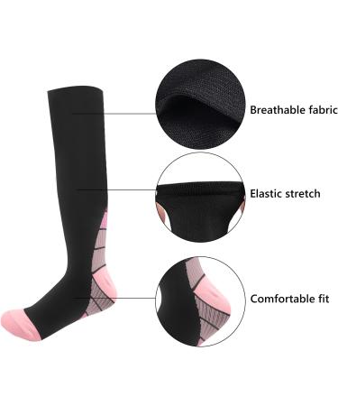 CHEERYMAGIC Graduated Compression Socks - Medical Grade Athletic Fit for Men & Women, Running, Sports, Nurses, Flight Travel - Pink-S/M - Buy Online on GoSupps.com