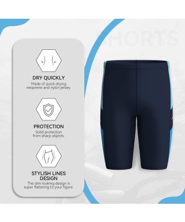 GoldFin Men Neoprene Wetsuit Shorts 3mm Navy Large | Ideal for Water Sports - Buy Online on GoSupps.com