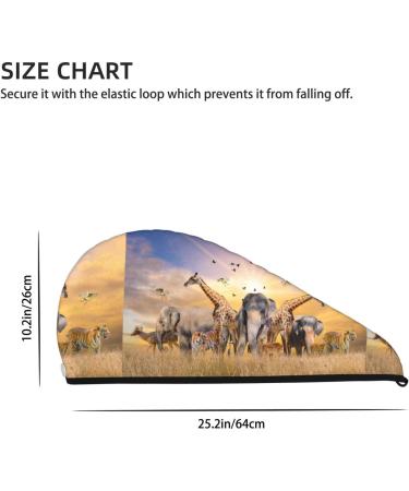 Hair Towel Wrap for Quick Drying - Buttoned Turban & Head Towel | Wildlife Protection | International Shipping - Buy Online on GoSupps.com