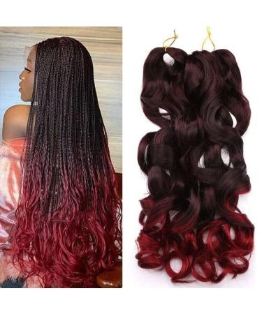Just Another One French Spiral Curls Curly Braiding Hair Loose Wave Crochet Hair Braids Pre Stretched Braiding Extension Artificial Hair 22 inch Womens Girls & unisex Ombre Brown and Red TBUG Ombre Brown and Red 22 inches