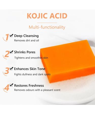 Kojic Acid Soap - Classic Deep Cleaning Face Body Wash Soap - Improve Skin Tone Fight Dullness Dry Odor Removal Skin Nourishing Whipped Soap - Moisture Mild Effect Pure And Refresh Skin - 120g - Buy Online on GoSupps.com