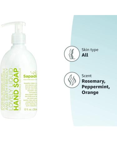 Sapadilla Rosemary + Peppermint Biodegradable Hand Soap - 12 oz Pump - Eco-Friendly & Refreshing - Buy Online on GoSupps.com