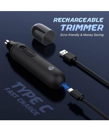 TIFOR Rechargeable Ear and Nose Hair Trimmer - Painless USB Electric Nose Clipper for Men and Women - Waterproof Facial Hair Removal Tool with Dual-edge Blades - Buy Online on GoSupps.com