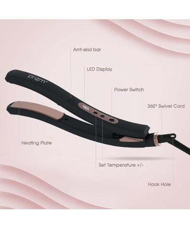 Prizm Patented 30 Curved Hair Iron - 1 Professional 2-in-1 Flat Iron & Curler for Perfect Styling - Buy Online on GoSupps.com