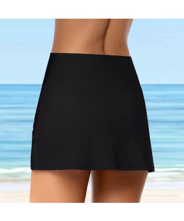 Women's High Waist Bathing Shorts - Sexy V-Slit Wrap Skirt Bikini Cover-Up | Black XXL Swimwear - Buy Online on GoSupps.com