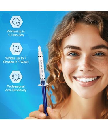 Bledras Teeth Whitening Kit Refill - 10 PCs Professional Tooth Bleaching Gel with LED Light & Soothing Gel - Safe & Effective Whitening - Buy Online on GoSupps.com