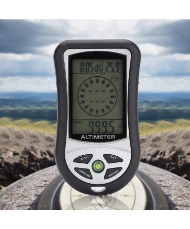 Digital Compass 8 in 1 Multi-Functional LED Outdoor Altimeter Barometer Thermometer Weather Forecast Clock - Buy Online on GoSupps.com