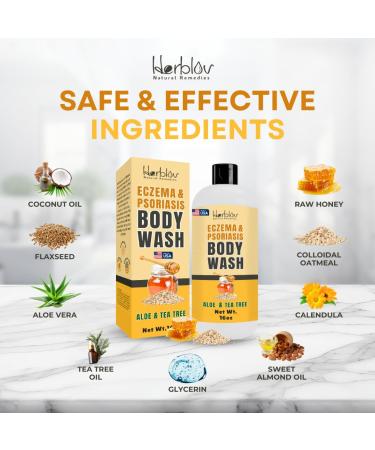 Eczema Body Wash All Natural Eczema Soap, Dermatitis, Psoriasis Treatment for Dry Itchy Sensitive Skin Relief Gentle Detoxifying, Healing, Anti-Itch, Oatmeal Goat Milk Bath Wash for Kids, & Adults - Buy Online on GoSupps.com