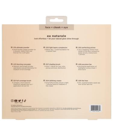 Real Techniques Au Naturale 9-Piece Makeup Brush Kit for Foundation, Powders, and Concealers - Buy Online on GoSupps.com