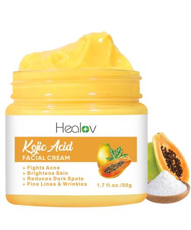 Kojic Acid Cream Skin Brightening Cream for Age Spots Hyperpigmentation Intimate Areas Dark Spot Remover Reduces Acne Scars and Evens Tone Kojic Acid Lotion for Brighter Glowing Look
