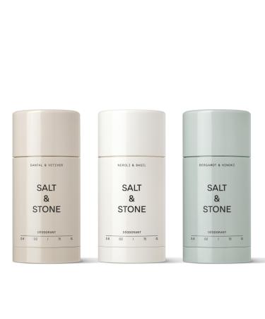 SALT & STONE Deodorant | Extra Strength Natural Deodorant for Women & Men | Aluminum Free with Seaweed Extracts Shea Butter & Probiotics | Free From Parabens Sulfates & Phthalates (2.6 oz) Trio 2.6 Ounce (Pack of 3)