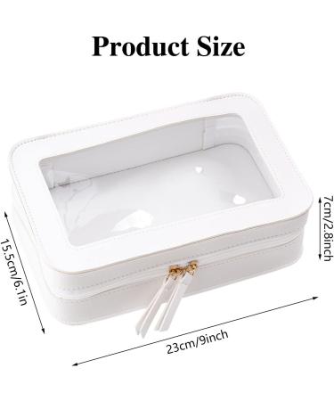 Clear Travel Toiletry Bag for Women & Men - Waterproof Cosmetic Makeup Bag with Zipper - Large Size Wash Bag (White) - Buy Online on GoSupps.com