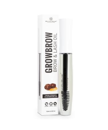 Bella Vita Organic GrowBrow - EyeLash  Lashes & Eyebrows Hair Growth & Volume Serum with Castor  Onion Oil & Vitamin E  12ml