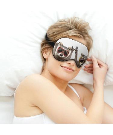 Light-Blocking Sleep Mask for Women | Funny Raccoons Eye Masks | Comfortable & Soft Blindfold with Adjustable Strap for Men - Color-3 - Buy Online on GoSupps.com