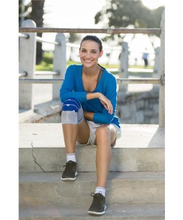 Bauerfeind GenuTrain Knee Support - Padded Gray Kneecap Brace Size 0 for Optimal Comfort & Support | International Shipping Available - Buy Online on GoSupps.com