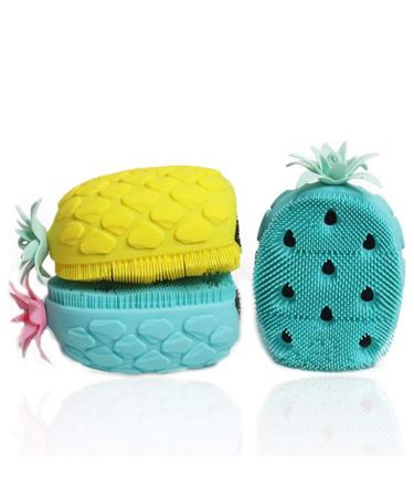 Lurrose Silicone Pineapple Body Scrubber - Yellow | Shower & Massage Brush for Dead Skin Removal | Loofah Dish Sponge - Buy Online on GoSupps.com