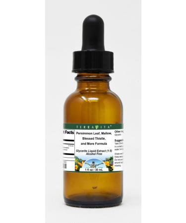 Terravita Persimmon Leaf Mallow Blessed Thistle and More Formula Glycerite Liquid Extract (1:5) - No Flavor (1 oz ZIN: 523831)