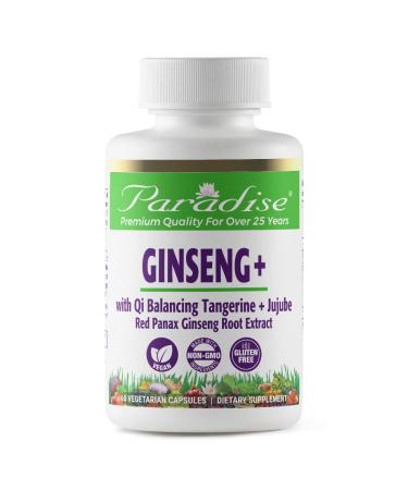 Paradise Herbs Ginseng Root Extract for Energy & Well-Being Vegan Non GMO Gluten Free Vitamin B1 B2 & B12 60 Capsules