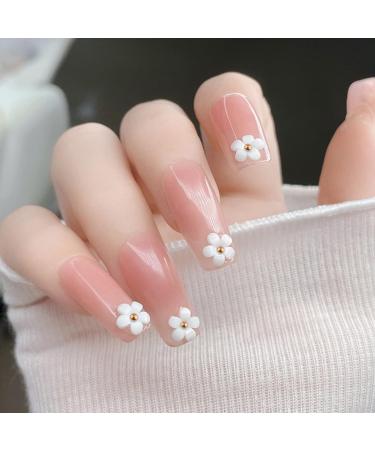 SAVITA 250pcs 12 Styles 3D Acrylic White Flowers For Nails 3D White Flower Nail Art Charms Nail Charms Flat Nails Accessories for DIY Nail Art Designs Jewelry Making with Rose Gold Small Balls - Buy Online on GoSupps.com