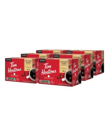 Tim Hortons Original Blend Medium Roast Coffee Single-Serve K-Cup Pods Compatible with Keurig Brewers 72ct K-Cups 6x12ct Boxes Original 12 Count (Pack of 6)
