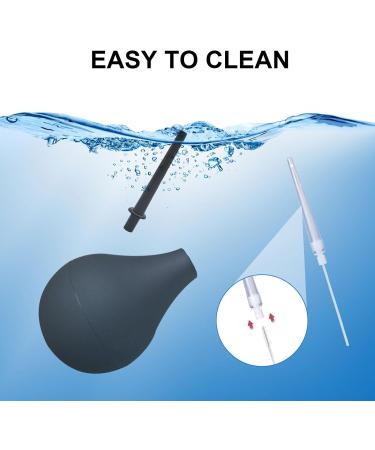 SKHAOVS Enema Bulb Douche Kit - Reusable Silicone Nozzle, Comfortable 160ml Capacity - for Men and Women - Includes Cleaning Brush (Black) - Buy Online on GoSupps.com