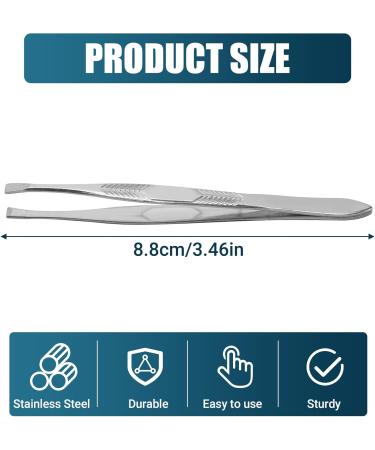 LIGUSTRUM Silver Tone Stainless Steel 3.5 Inch Tweezers for Eyebrows - Buy Online on GoSupps.com