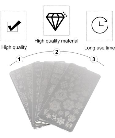 Minkissy 6Pcs Christmas Nail Art Stamper - Metal Snowflake Nail Stamp Plates for DIY Winter Manicure | Perfect for Home Nail Studio - Multi-color Options - Buy Online on GoSupps.com