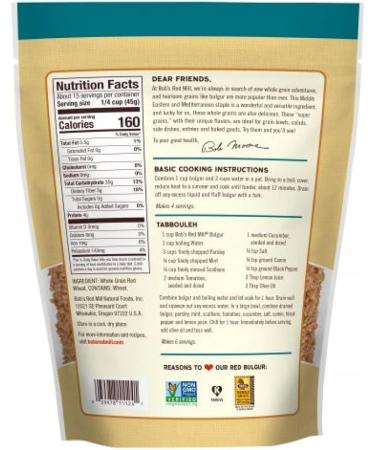 Bob's Red Mill Whole Grain Red Bulgur 680 Grams 680 g (Pack of 1) - Buy Online on GoSupps.com