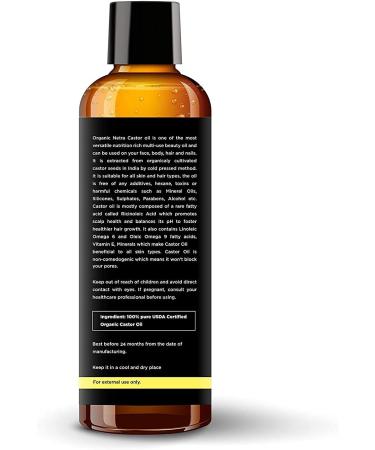 Organic Netra Castor Oil for Skin and Hair Softening Smoothening & Moisturizing Skin Hair and Eyelashes Repairs Splitends and Reduces Dandruff 250ml - Buy Online on GoSupps.com