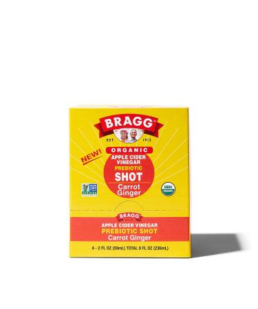 Bragg Organic Apple Cider Vinegar Shot - Carrot Ginger, 2 Oz (Pack of 4) - USDA Certified - Buy Online on GoSupps.com
