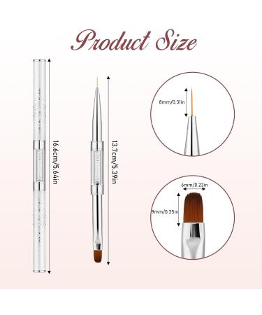 Dual-Ended Nail Design Brush - Professional Hard Gel & Rhinestone Handle for French Manicure & Nail Art - Buy Online on GoSupps.com
