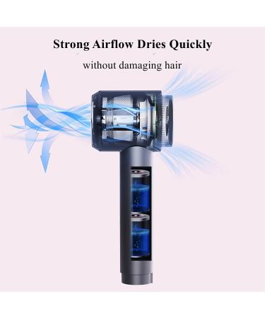 WTTTTW Cordless Hair Dryer Gift Set Rechargeable Blow Dryer with 15000mAh Battery 6 Modes Settings Travel Wireless Hair Dryer w/Magnetic Nozzle Suitbale for All Hair Types Black - Buy Online on GoSupps.com