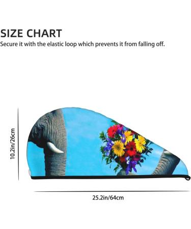 Soft Microfiber Hair Towel - Elephant Trunk Couple Flowers Super Absorbent Coral Velvet Wrap for Long Curly & Thick Hair - Buy Online on GoSupps.com