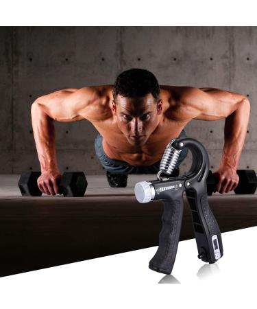 Adjustable Grip Strength Trainer - Hand Exerciser for Finger, Hand, Wrist, and Forearm - Home Gym & Rehab Training - Black with Counter - Buy Online on GoSupps.com