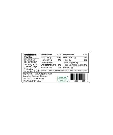 Kevala Organic Raw Sesame Seeds Unhulled - 2 lb - Premium Quality - Buy Online on GoSupps.com