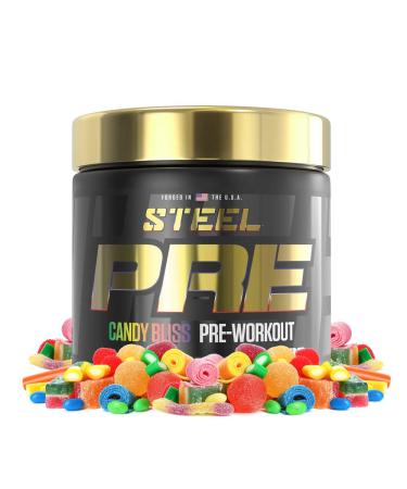Steel Supplements PRE-Workout| Clean Energy | Intense Focus | PH Balanced Creatine | Antioxidant | Increased Pump | 30 Servings (Candy Bliss)