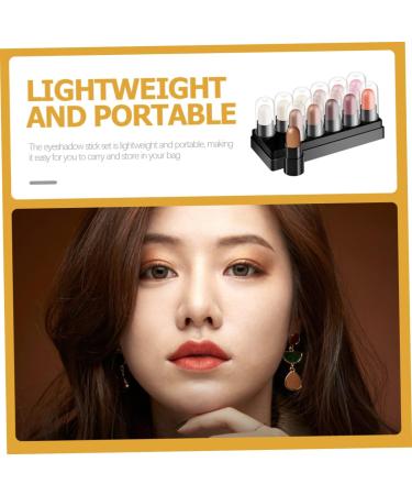 Mipcase 12pcs 12 Shadow Box Highlighters Eyeshadow Stick Silk Eye Shadow Cream Eyeshadow Girl Tool - Buy Online on GoSupps.com