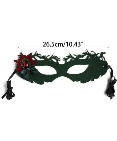 Elegant Green Masquerade With Bowknot And Rhinestones For Christmas Party Stylish Half Face ForestTheme Fashion Shows - Buy Online on GoSupps.com