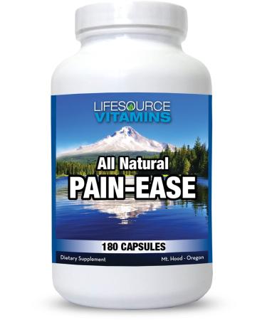 Lifesource Vitamins All Natural Pain Ease  20 Synergistic Herbs and Enzymes That Naturally & Safely Support: Headaches & Migraines - Knees  Shoulders  Joints  Leg Pain  Tension