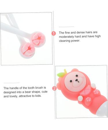 Frcolor 2-Pack Children's Toothbrush Set - Soft Bristle Travel Toothbrush for Kids - Pink Fruit Design - Ideal for Newborns & All Ages - Buy Online on GoSupps.com