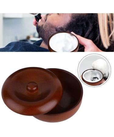 TMISHION Wooden Shaving Bowl with Lid - Men's Shaving Soap Cream Brush Container | Face Cleaning Tools | Foaming Cup with Cover - Buy Online on GoSupps.com