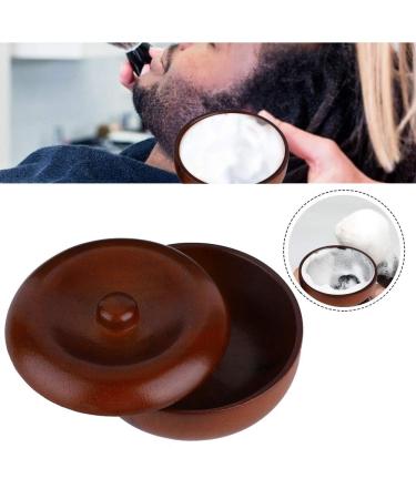 Rubber Wood Shaving Soap Cream Bowl for Men - Foaming Shaving Bowl with Cover | Barber Beard Styling Tool for Home & Salon - Buy Online on GoSupps.com