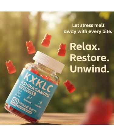 Organic Ashwagandha Gummies 2500mg - High Potency for Stress Support Mood & Relaxation - with L-Theanine & Maca Supports Natural Energy & Focus - Vegan Adaptogen Chews Mixed Berry - 60 Gummies - Buy Online on GoSupps.com