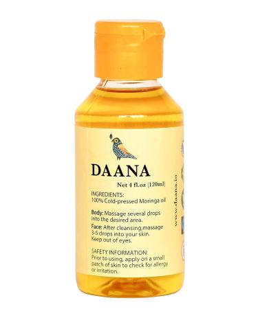 DAANA Organic Moringa Oil - Extra Virgin, Cold Pressed, 4 fl oz - Buy Online on GoSupps.com