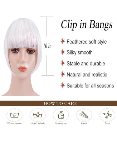 Synthetic Hair Bang Two Side Long 20CM Fringe Hairpiece Adding Hair Volume Clip In/on Hair Extensions Hairpieces Accessories for gray thinning hair 30g (white) - Buy Online on GoSupps.com