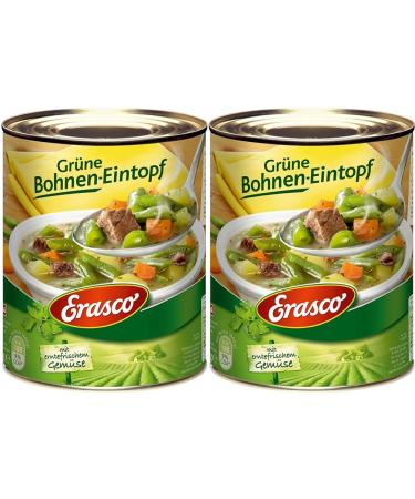 Erasco green bean stew (800g) finished in around 5 minutes - with lots of vegetables - without frills - simply delicious (pack with 2) 1 800 g (2 pack)