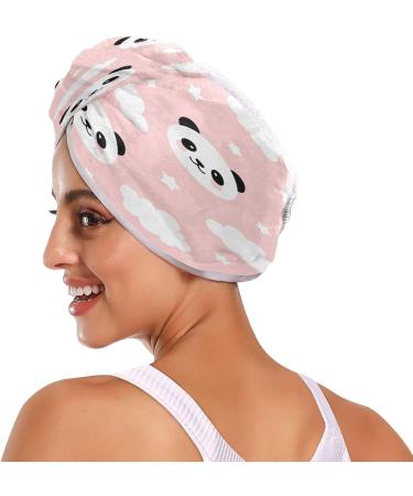 Kid Panda Dry Hair Cap - 2 Piece Quick Drying Towel Set with Button Headband | Super Absorbent & Soft - Buy Online on GoSupps.com