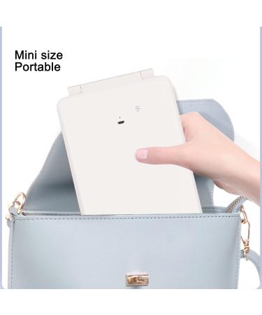 LED Mirror with Light Folding Mirror Compact Lighted Mirror Travel Mirror Adjustable Vanity Mirror with 10x Small Round Mirror Portable Rechargable Desk Makeup Mirror Set for Girls Gifts(White) - Buy Online on GoSupps.com